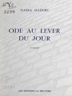 cover image of Ode au lever du jour